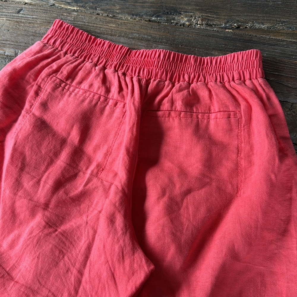 Athleta Playa coral linen wide leg cropped pant Size 6 - Picture 7 of 7